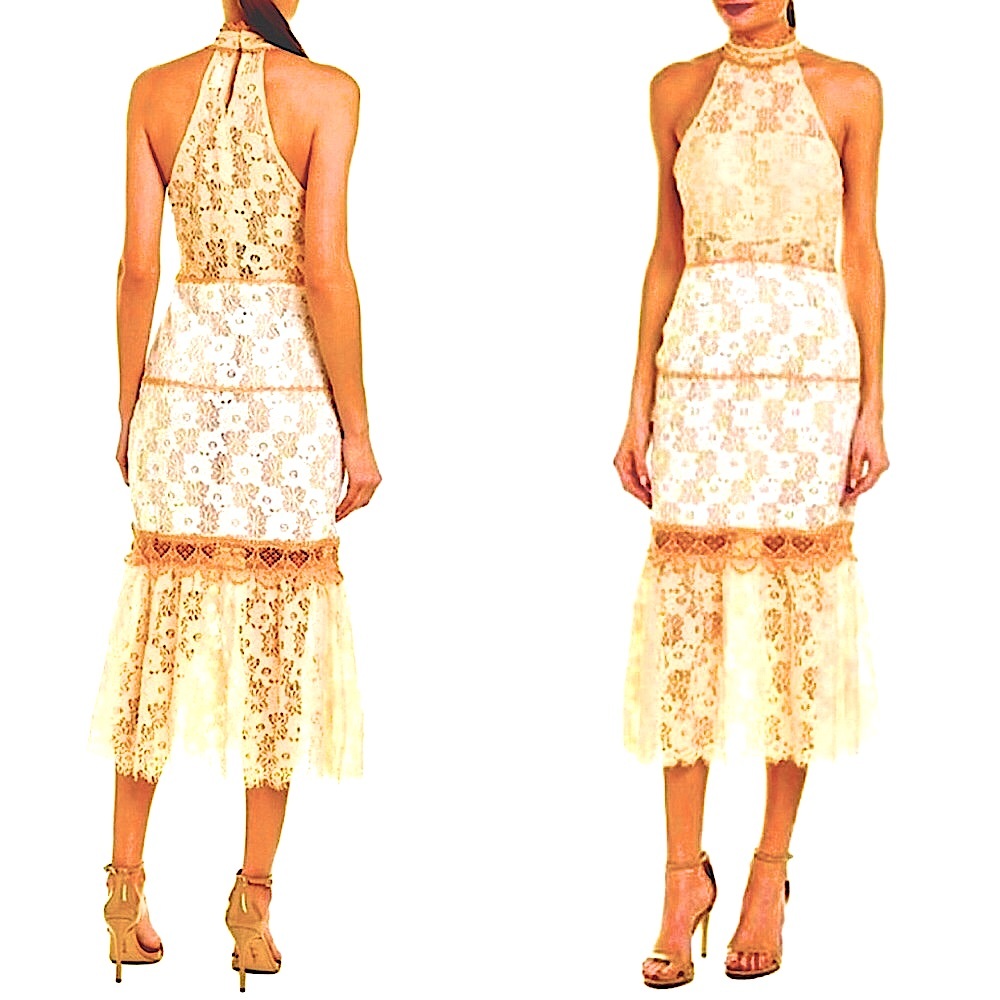 NWT! Anthropologie Foxiedox Amelia Lace MIDI Dress (XL)